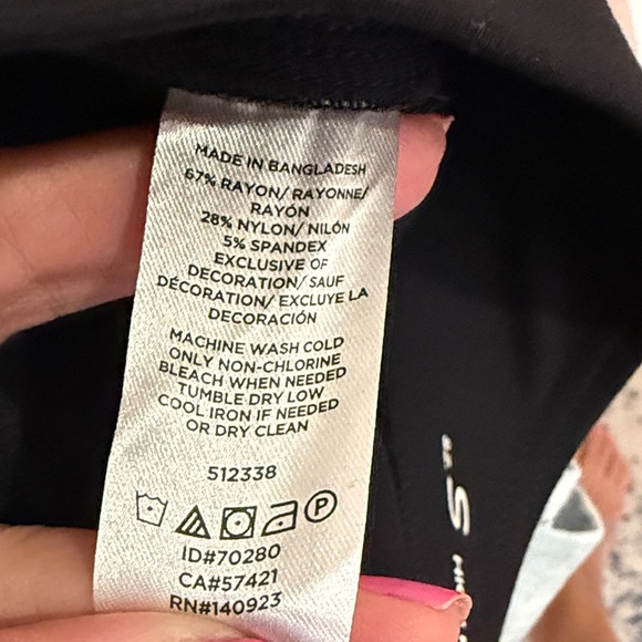 LOFT High Rise Black Tuxedo Faux Leather Edged Leggings - Picture 8 of 8